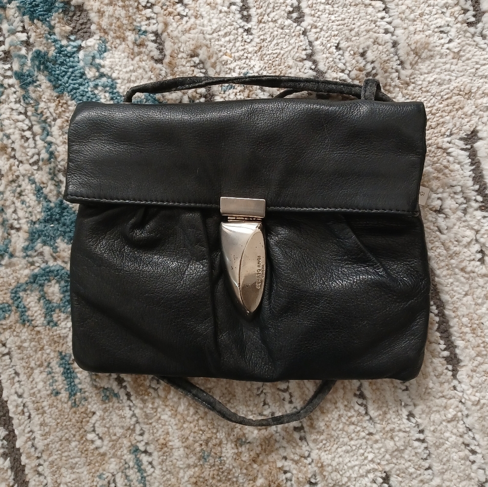 Renato Angi  Venezia Black Italian Leather Purse